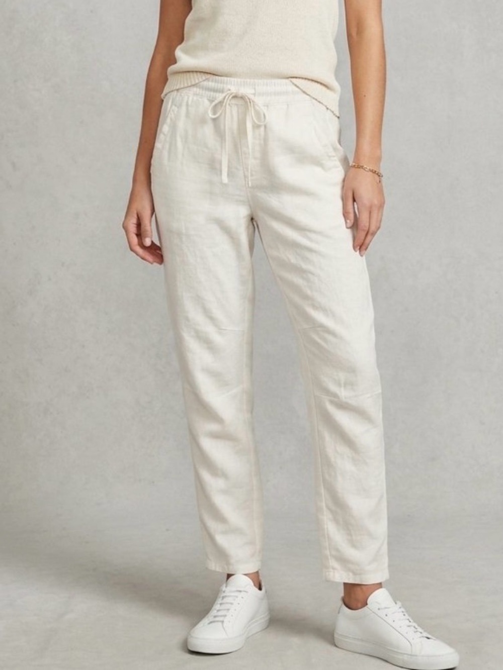 James Perse SOFT DRAPE PANT in 100% linen in white size 2 medium
